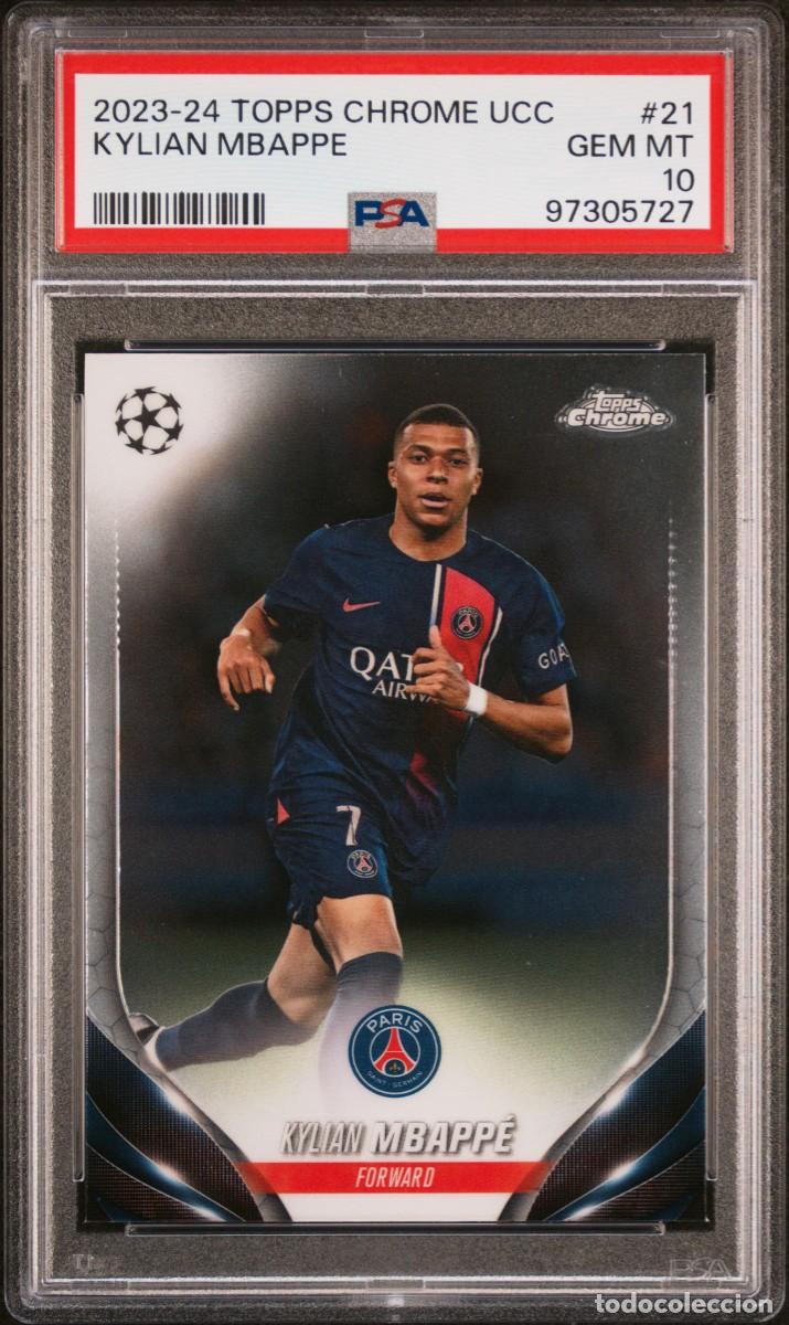 Cromos de f&uacute;tbol: Kylian Mbappe #47 Topps Paris Saint Germain Team Set Gold Trip 2023 2024 PSA 10