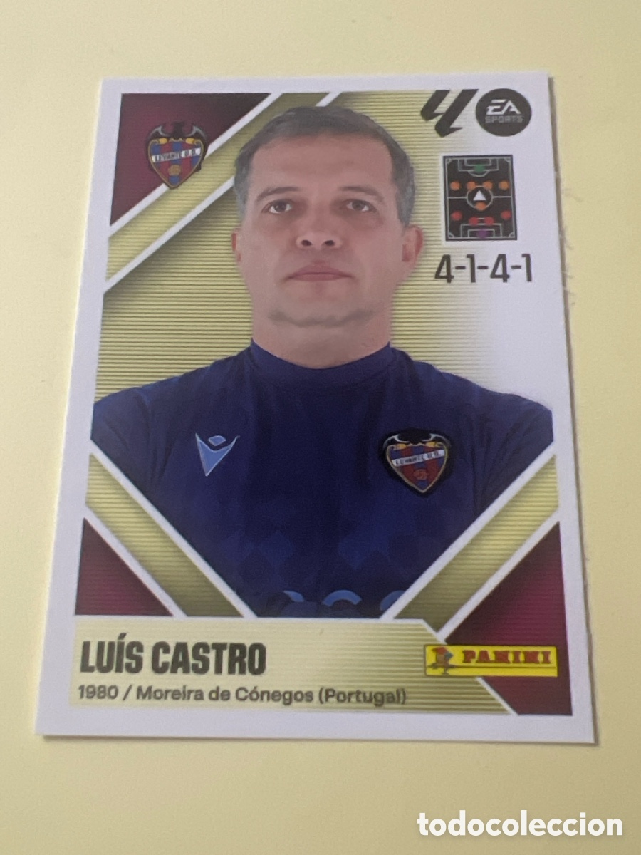 Cromos de f&uacute;tbol: C2227. LUIS CASTRO ENTRENADOR LEVANTE U. D. LIGA ESTE 2026 2027 26 27 NUNCA PEGADO SIN PEGAR