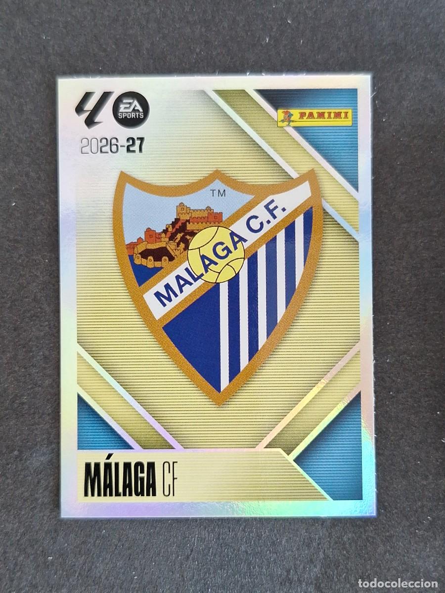 Cromos de f&uacute;tbol: L1 ESCUDO MALAGA C. F. LIGA ESTE 2026 2027 26 27 NUNCA PEGADO SIN PEGAR