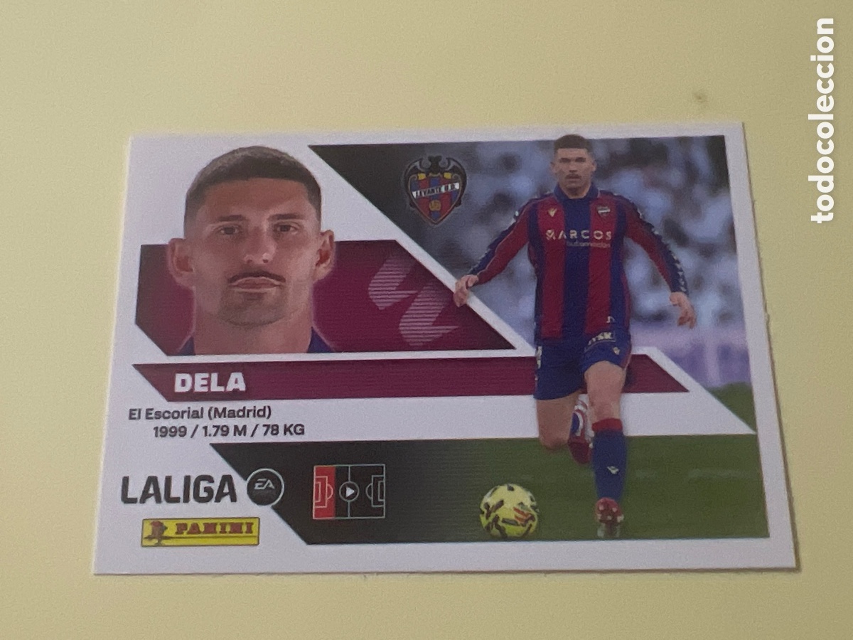 Cromos de f&uacute;tbol: C2231. Dela n&uacute;mero 7 del Levante cromo liga este 26-27 2026-2027