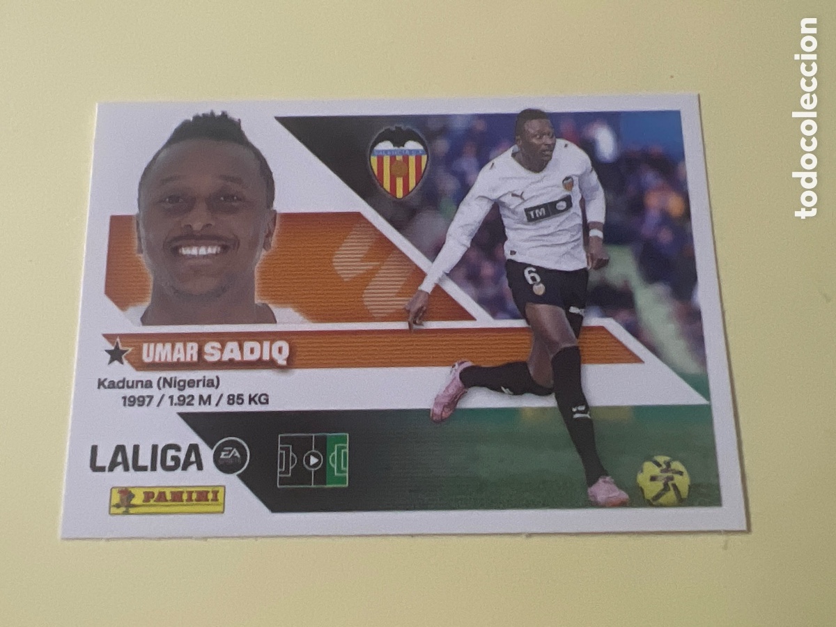 Cromos de f&uacute;tbol: C2241. Cromo Panini Liga Este 2026/2027 26/27 Valencia Umar Sadiq 20A