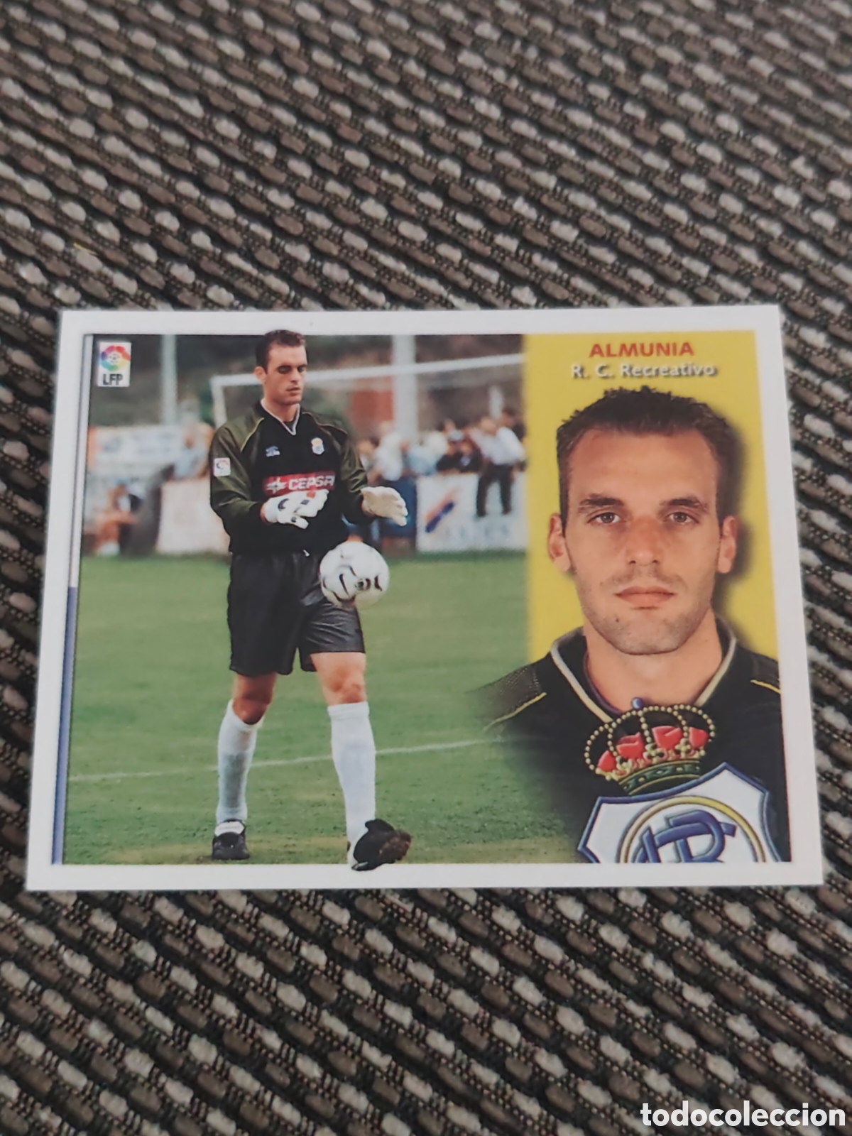 Cromos de f&uacute;tbol: BAJA ALMUNIA RECREATIVO HUELVA EDICIONES ESTE 2002 2003