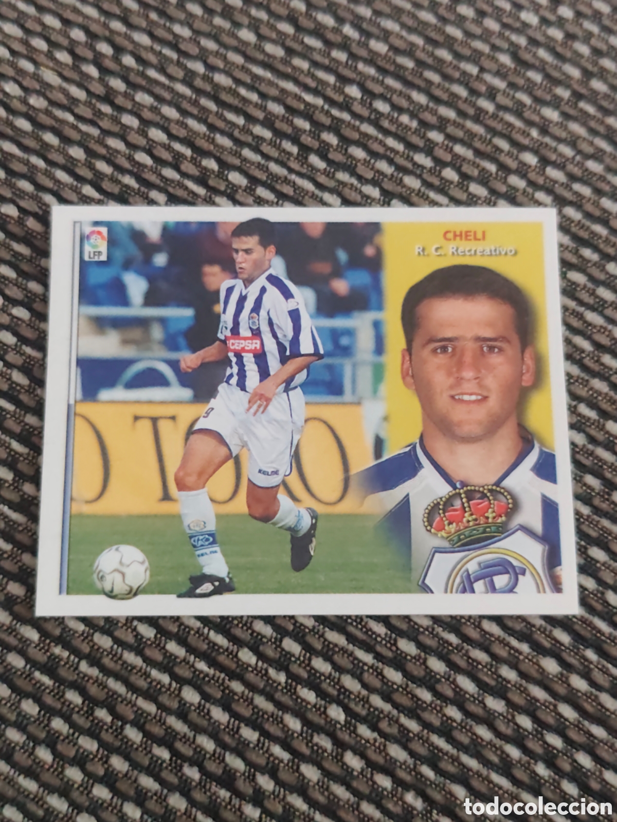 Cromos de f&uacute;tbol: BAJA CHELI RECREATIVO HUELVA EDICIONES ESTE 2002 2003