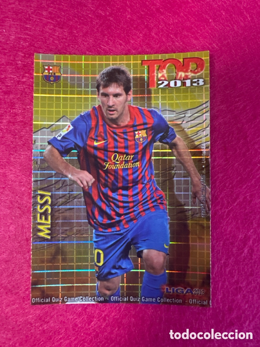 Cromos de f&uacute;tbol: 595 MESSI (F.C.BARCELONA) TOP 2013 VERSI&Oacute;N DORADO CUADROS MUNDICRMO 2012-2013 12 13 CARD MUY DIF&Iacute;CIL