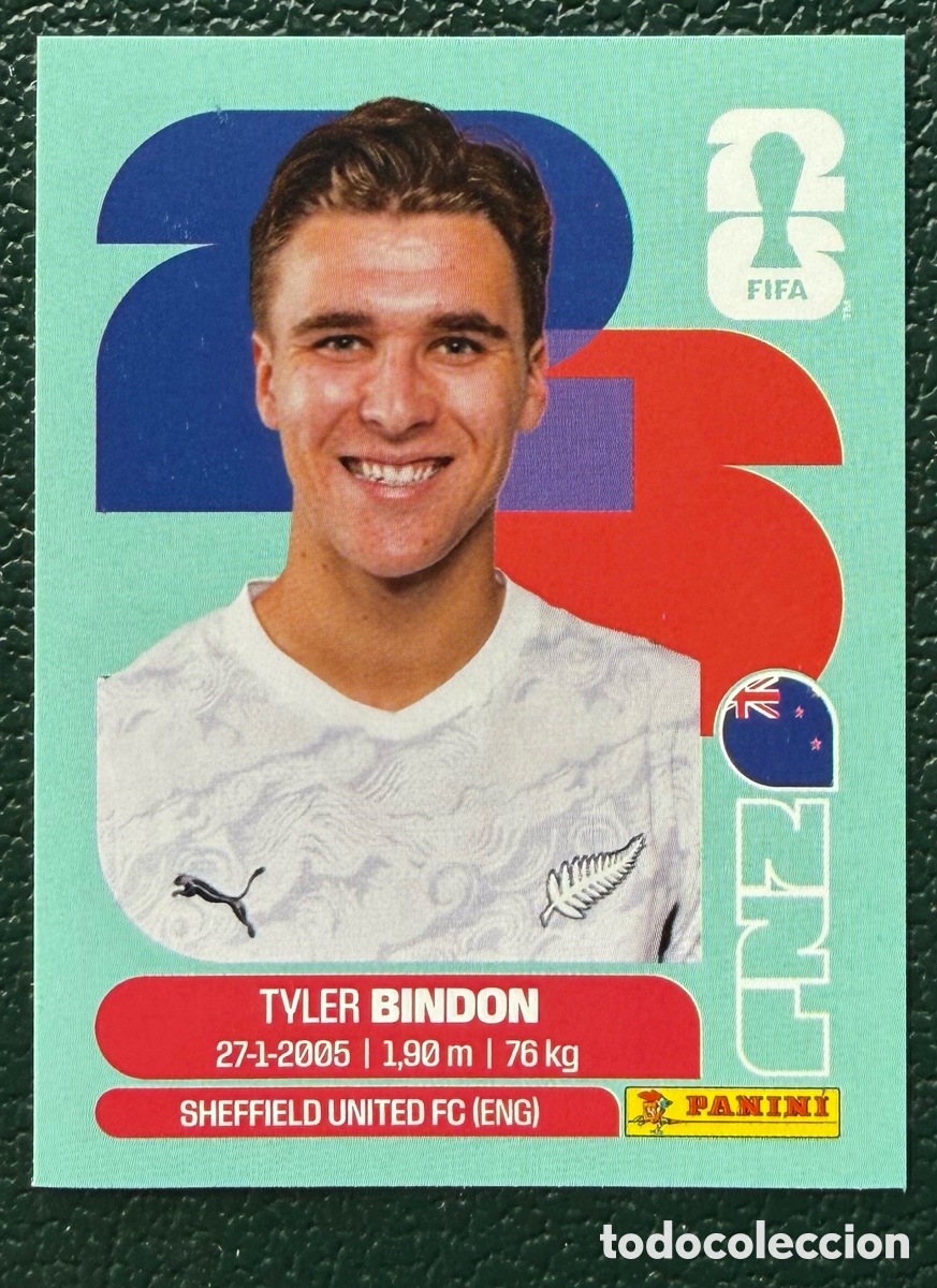 Cromos de f&uacute;tbol: NZL 7 / NZL7 TYLER BINDON NUEVA ZELANDA CROMOS ALBUM FIFA WORLD CUP MUNDIAL 2026 PANINI