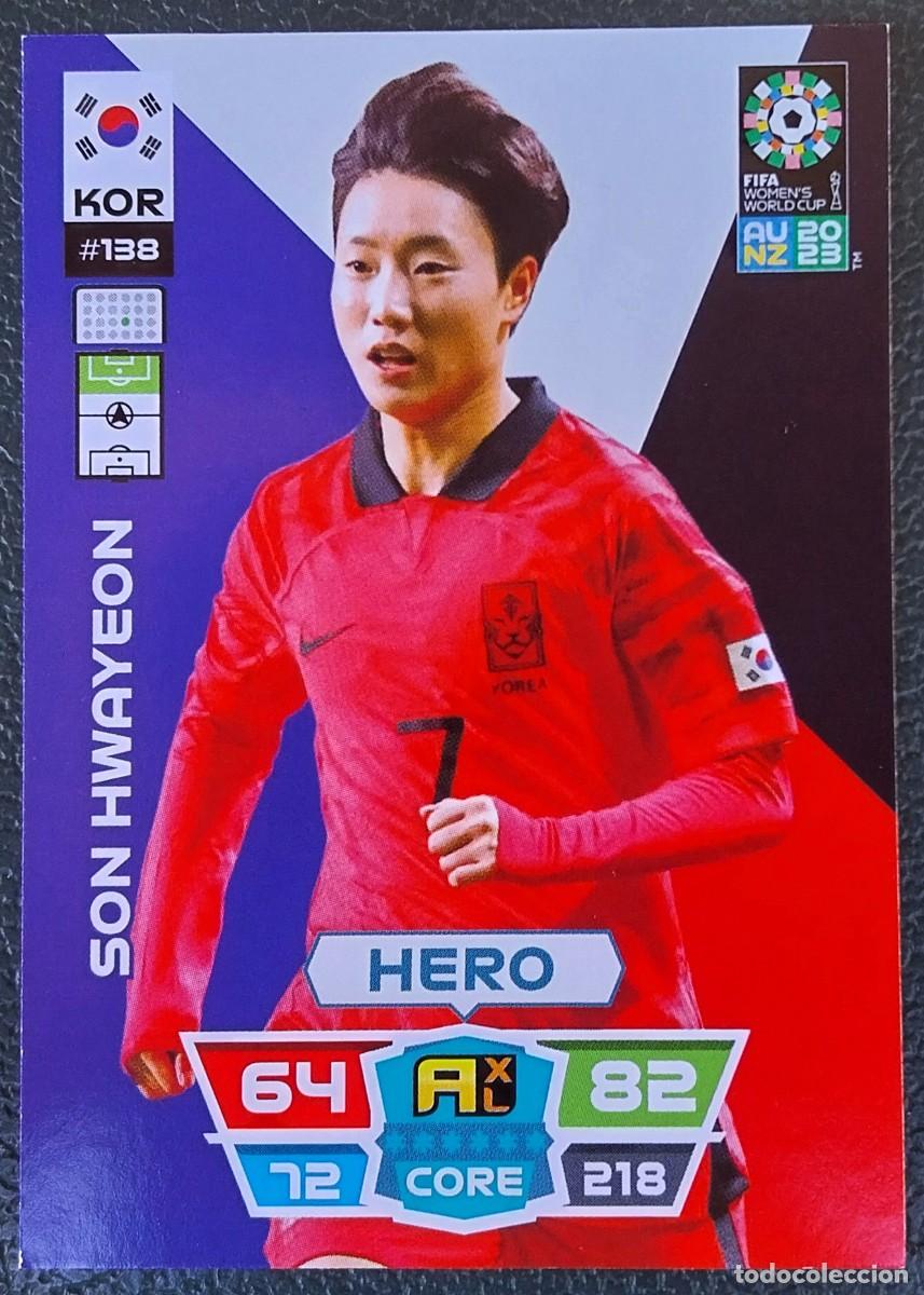 Figurine di Calcio: 138 SON HWAYEON COREA KOREA FICHAS ALBUM ADRENALYN FEMENINO MUNDIAL WOMEN'S WORLD AU NZ 2023