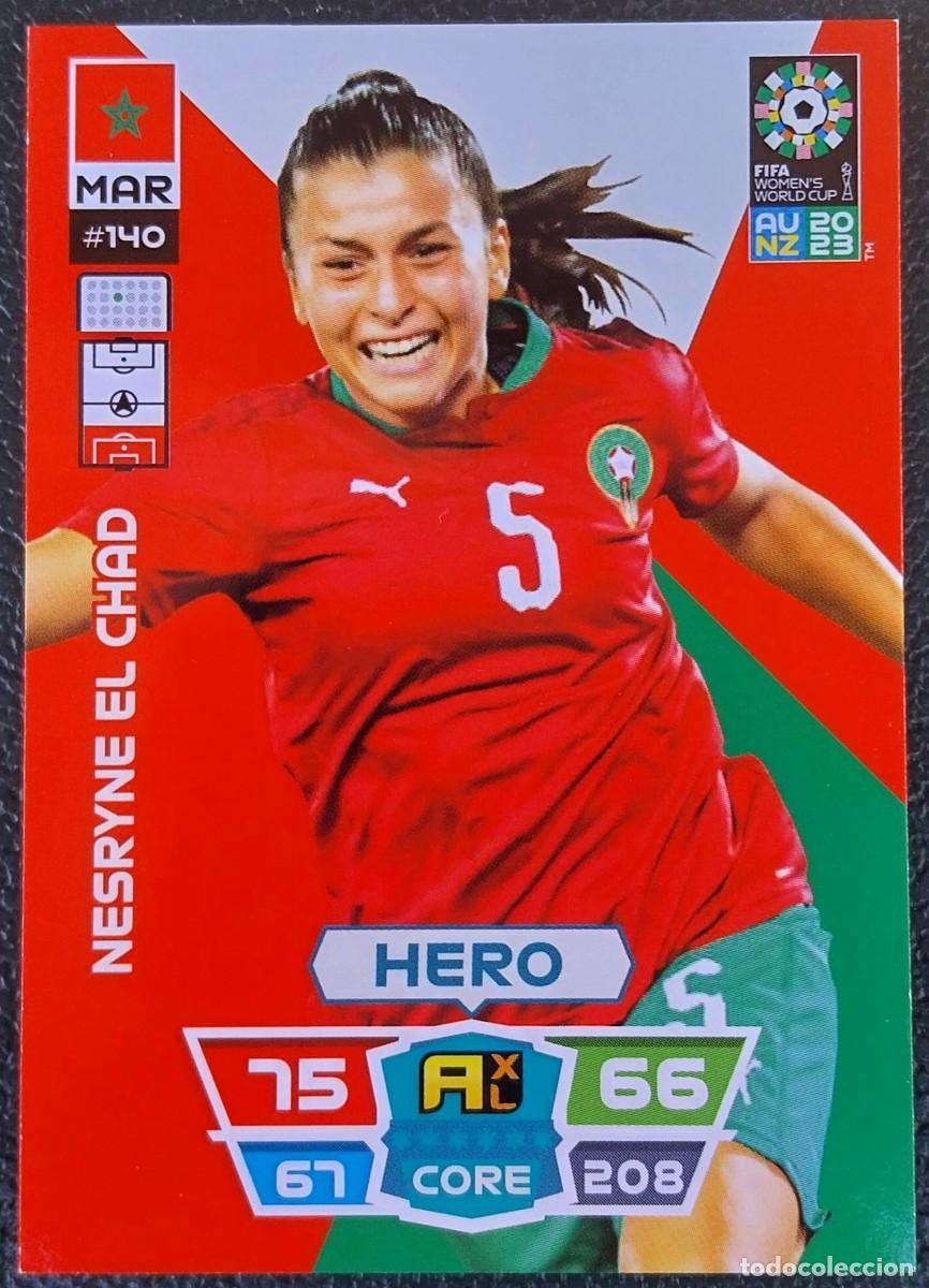 Figurine di Calcio: 140 NESRYNE EL CHAD MARRUECOS FICHAS ALBUM ADRENALYN FEMENINO MUNDIAL WOMEN'S WORLD AU NZ 2023