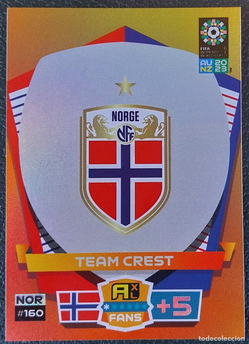 Cromos de f&uacute;tbol: 160 ESCUDO NORUEGA FICHAS ALBUM ADRENALYN FEMENINO MUNDIAL WOMEN'S WORLD AU NZ 2023