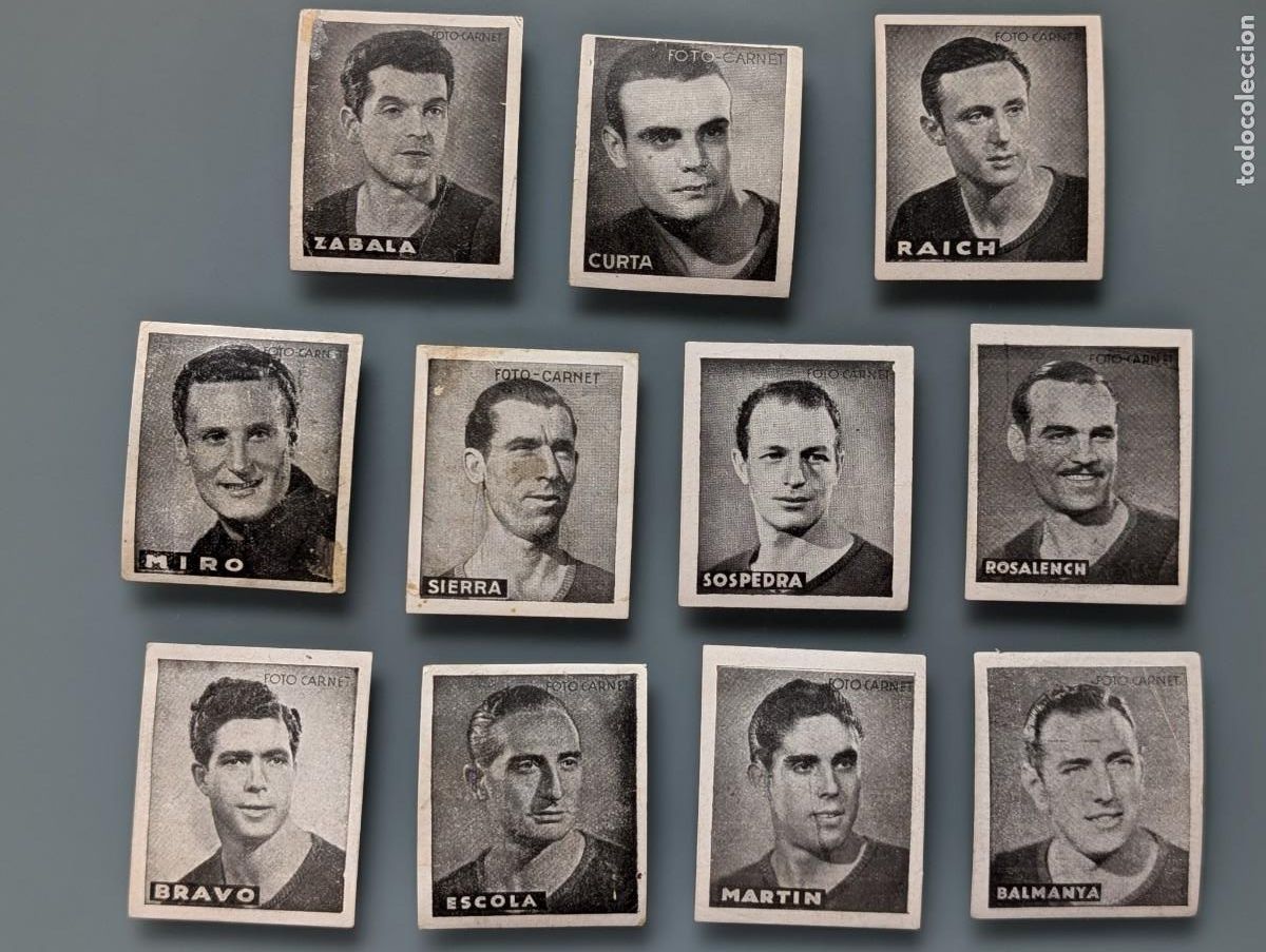 Cromos de f&uacute;tbol: DIFICIL LOTE COMPLETO 11 CROMOS FC BARCELONA LIGA 1942 1943 42/43 LIBRETA DEPORTIVA FUTBOL FOOTBALL