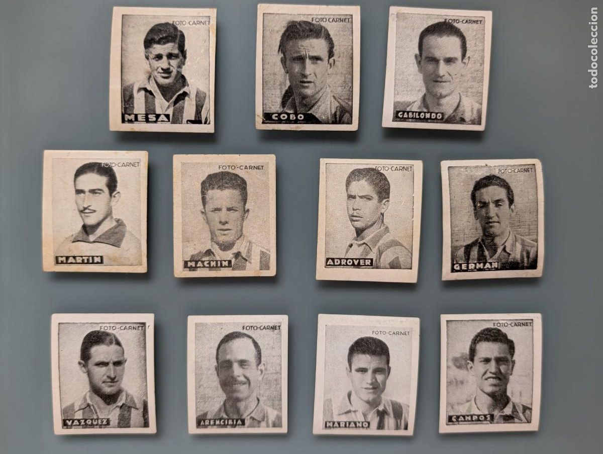 Cromos de f&uacute;tbol: RARO LOTE COMPLETO 11 CROMOS ATLETICO AVIACION MADRID LIGA 1942 1943 42/43 LIBRETA DEPORTIVA FUTBOL