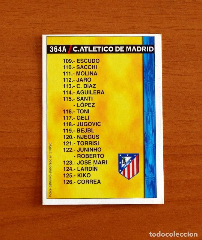 Figurine di Calcio: &Iacute;ndice-364 A-B Real Betis-Atl&eacute;tico Madrid-Corregido-Mundicromo Las Fichas de la Liga 1998-1999-98-99