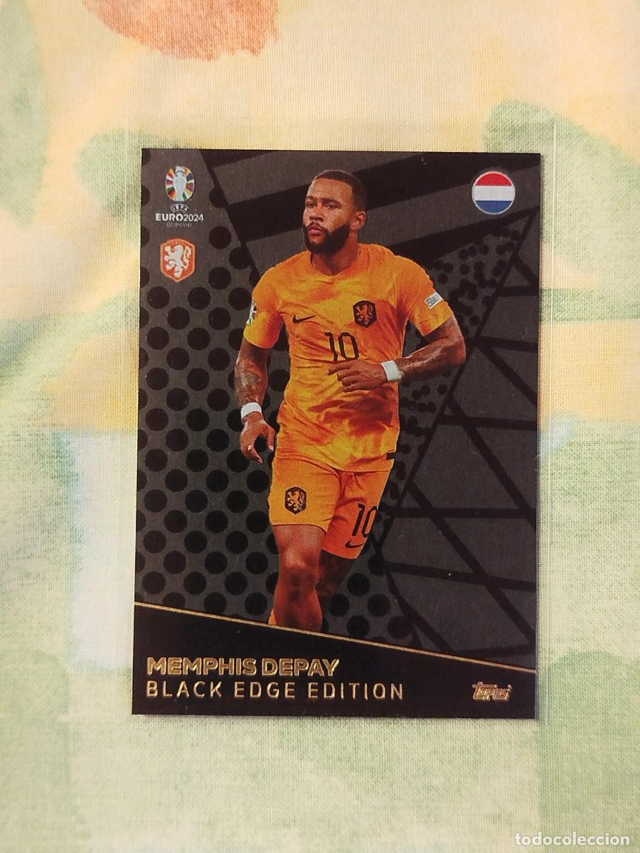 Cromos de f&uacute;tbol: BE5. Memphis Depay (Pa&iacute;ses Bajos) Black Edge Edition - Topps Match Attax Uefa Euro 2024