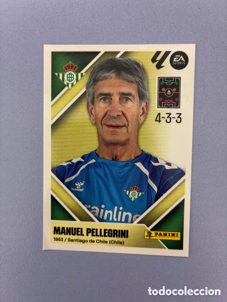 Figurine di Calcio: Cromo Manuel Pellegrini (Entrenador) N.&ordm; 2 - Real Betis - Colecci&oacute;n Este / Panini Liga 2026-27
