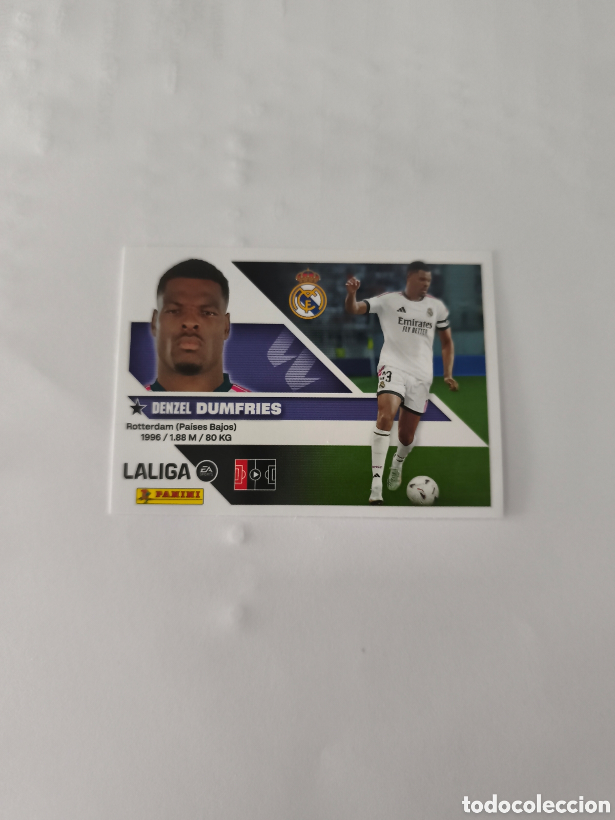 Cromos de f&uacute;tbol: CROMO N&Uacute;MERO 3 DUMFRIES REAL MADRID &Uacute;LTIMO FICHAJE. LIGA ESTE 26/27. PANINI. SEGUNDA EDICI&Oacute;N.