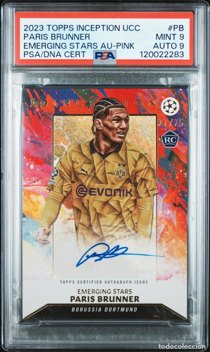 Cromos de Futebol: RC Paris Brunner 17/75 Borussia Dortmund Topps Inception Auto Pink 2023 24 PSA 9
