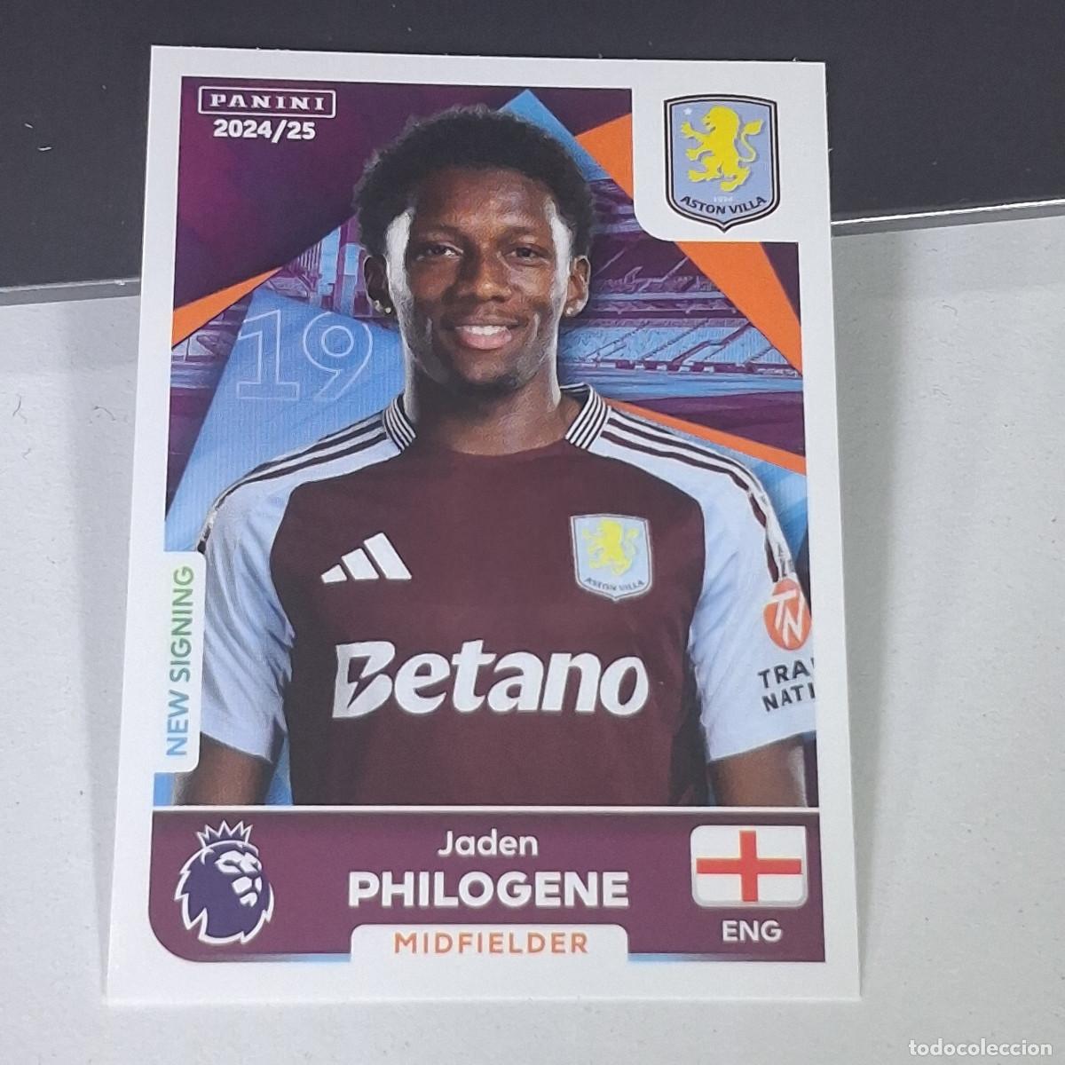 Cromos de f&uacute;tbol: B58 97 JADEN PHILOGENE ASTON VILLA STICKER PANINI PREMIER LEAGUE 24 25 2024 2025