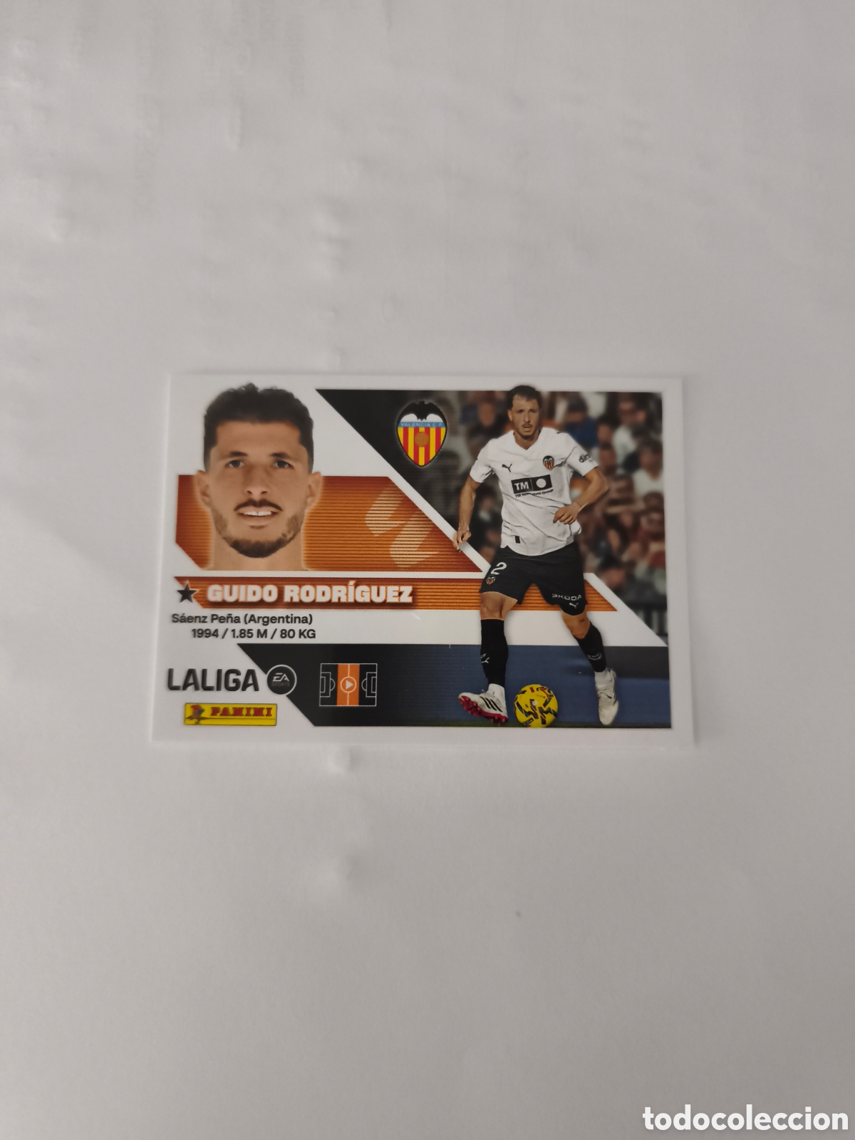 Figurine di Calcio: CROMO N&Uacute;MERO 12 GUIDO RODR&Iacute;GUEZ VALENCIA. LIGA ESTE 26/27. PANINI.