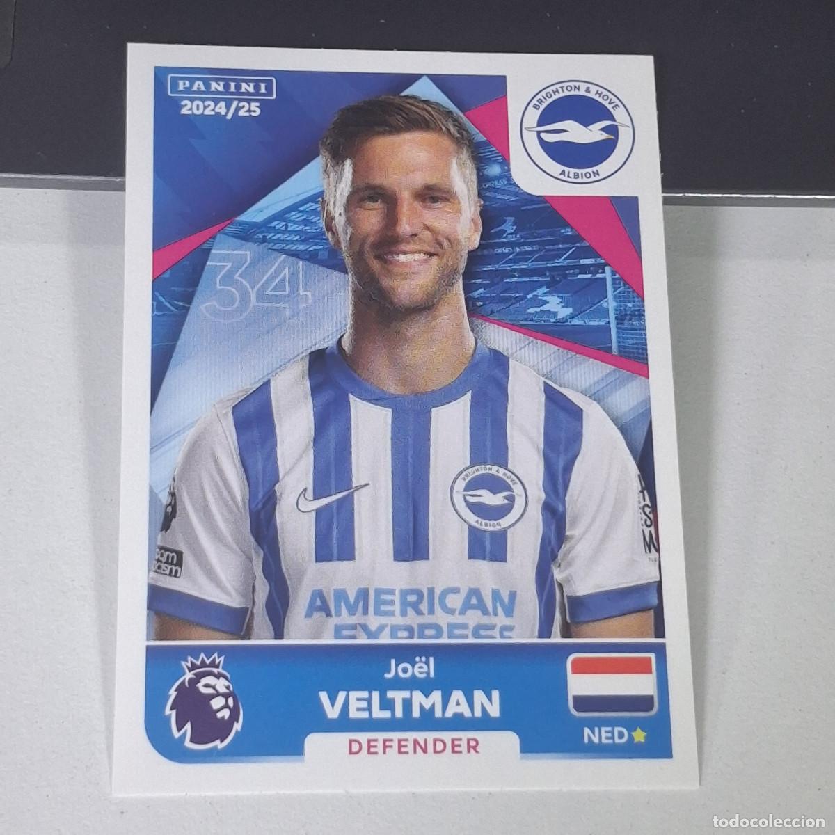Cromos de f&uacute;tbol: B58 142 JOEL VELTMAN BRIGHTON & HOVE ALBION STICKER PANINI PREMIER LEAGUE 24 25 2024 2025