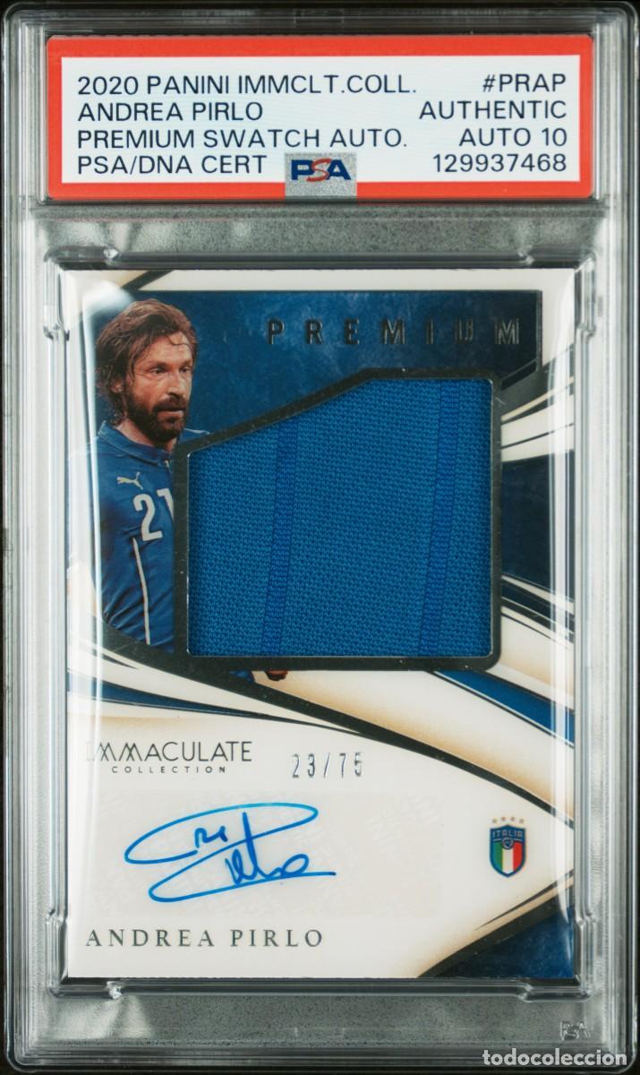 Cromos de f&uacute;tbol: Andrea Pirlo Italia 23 /75 Parche Panini Inmaculate Premium Swatch 2020 AUTO 10