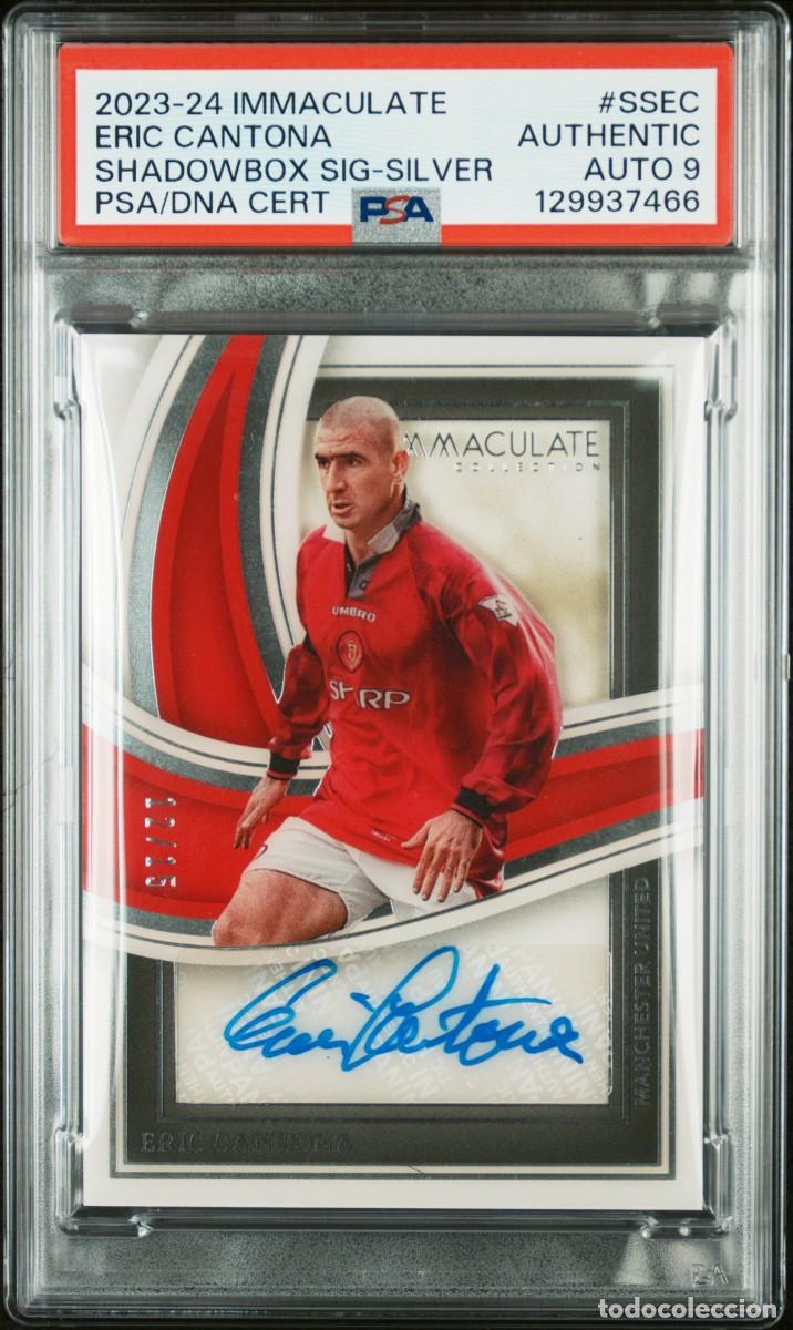 Cromos de f&uacute;tbol: Eric Cantona 12/15 Manchester City Panini Inmaculate Silver 2023 24 AUTO 9