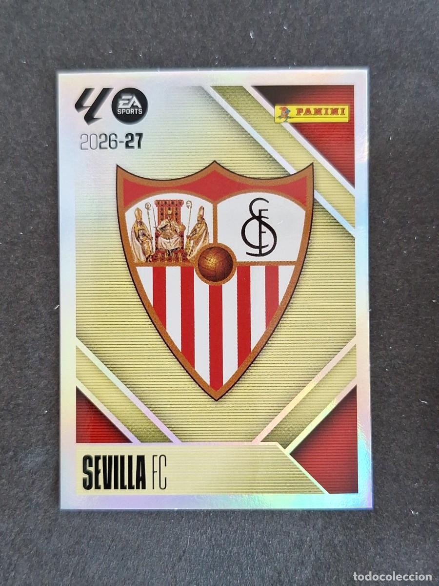 Cromos de f&uacute;tbol: L1 ESCUDO SEVILLA F. C. LIGA ESTE 2026 2027 26 27 NUNCA PEGADO SIN PEGAR