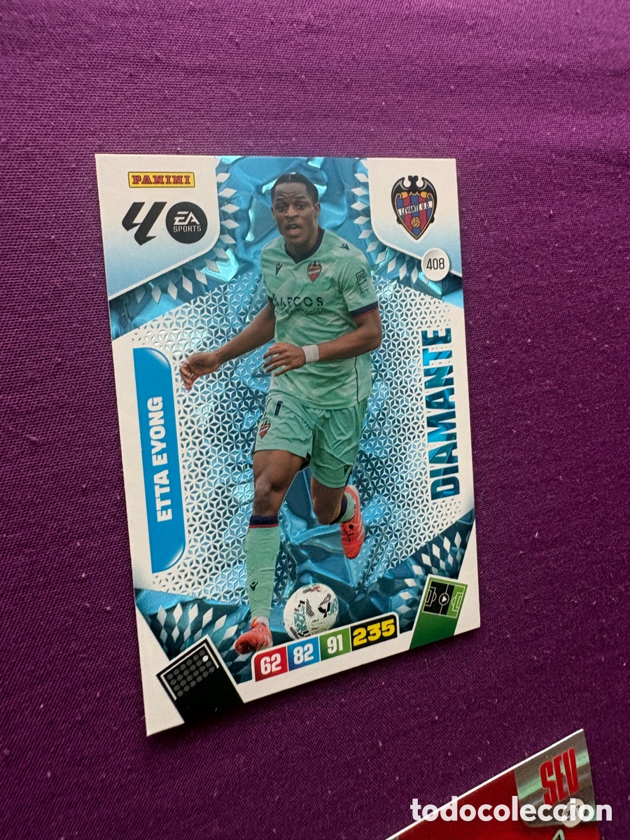 Cromos de f&uacute;tbol: Etta Eyong Diamante n&uacute;mero 408 del Levante cromo adrenalyn XL 25-26 2025-2026