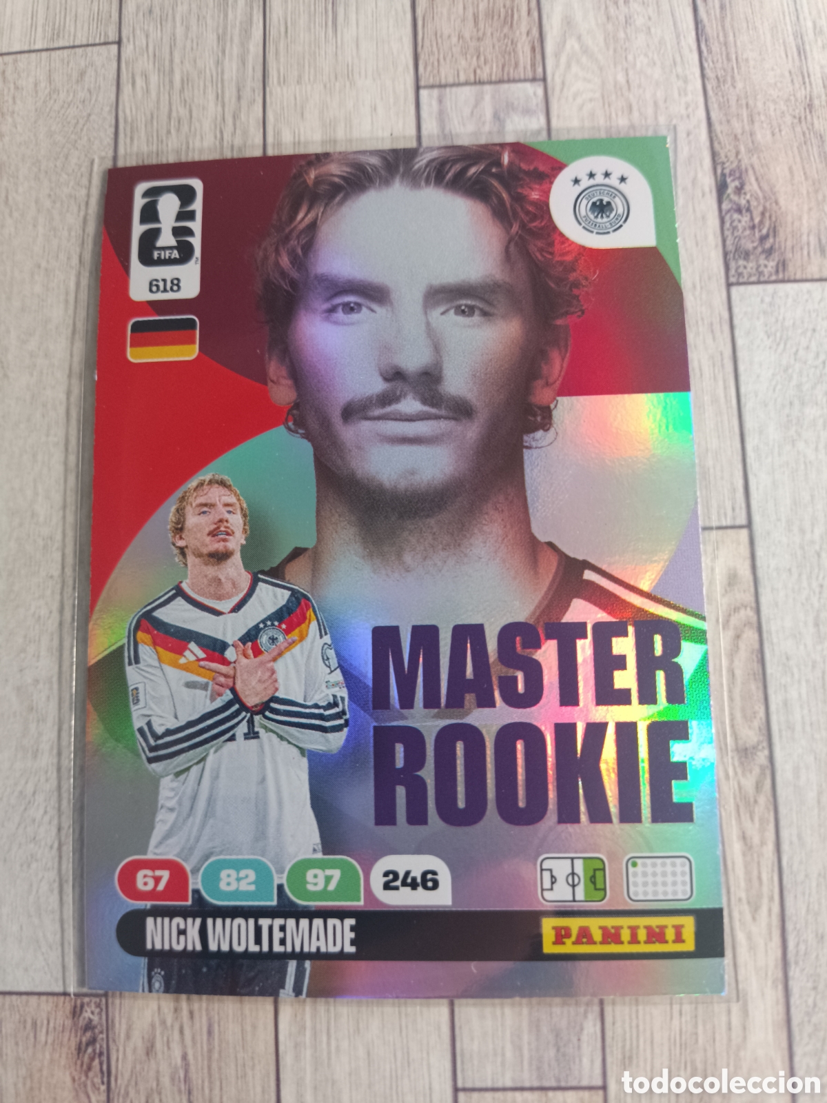 Cromos de f&uacute;tbol: 618 NICK WOLTEMADE ALEMANIA MASTER ROOKIE ADRENALYN XL MUNDIAL FIFA WORLD CUP 2026 PANINI