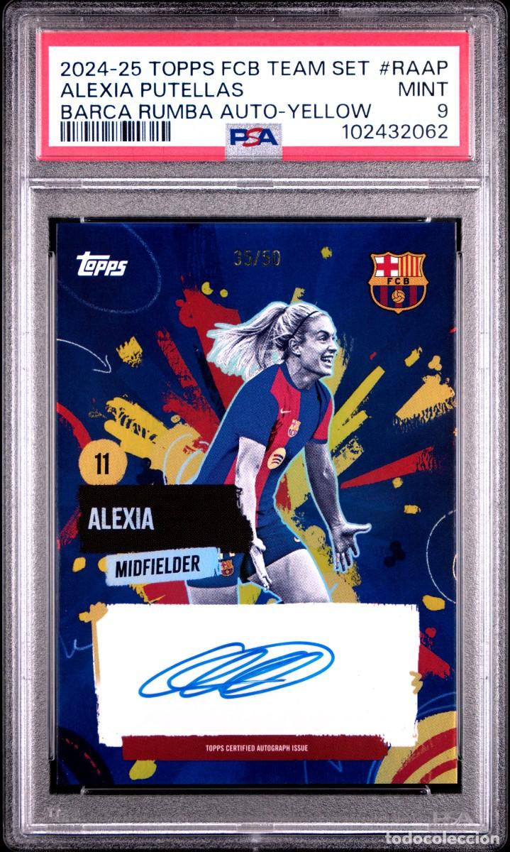 Cartes &agrave; collectionner de Football: Alexia Putellas 35/50 Topps FC Barcelona Team Set Auto Yellow 2024 25 PSA 9