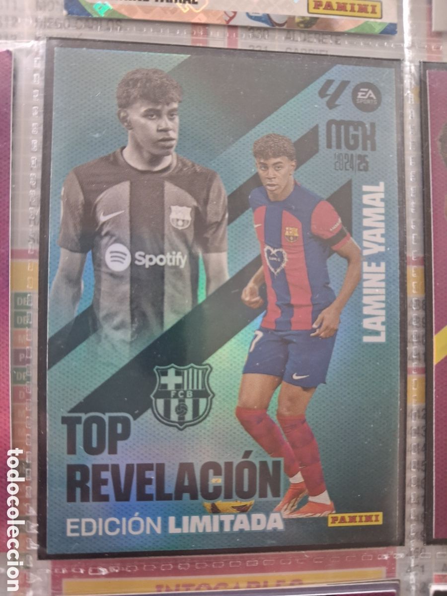 Cromos de f&uacute;tbol: CROMO MEGACRACKS 24 25 2024 2025 MGK PANINI EDICION LIMITADA LAMINE YAMAL BARCELONA TOP REVELACION