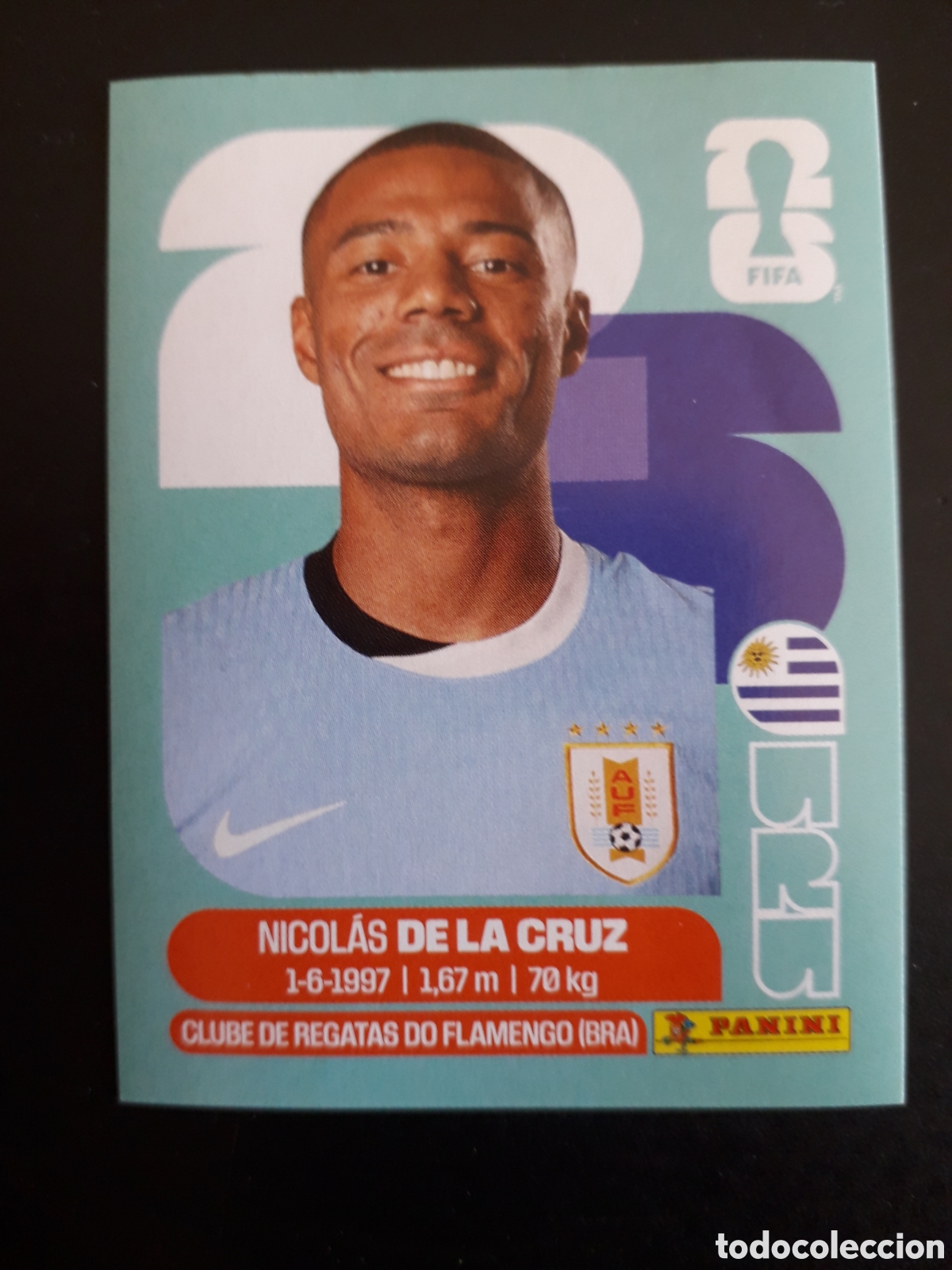 Cromos de f&uacute;tbol: DE LA CRUZ URUGUAY URU 15 MUNDIAL F&Uacute;TBOL 2026 FIFA WORLD CUP PANINI SIN PEGAR PEDIDO M&Iacute;NIMO 3&euro;.