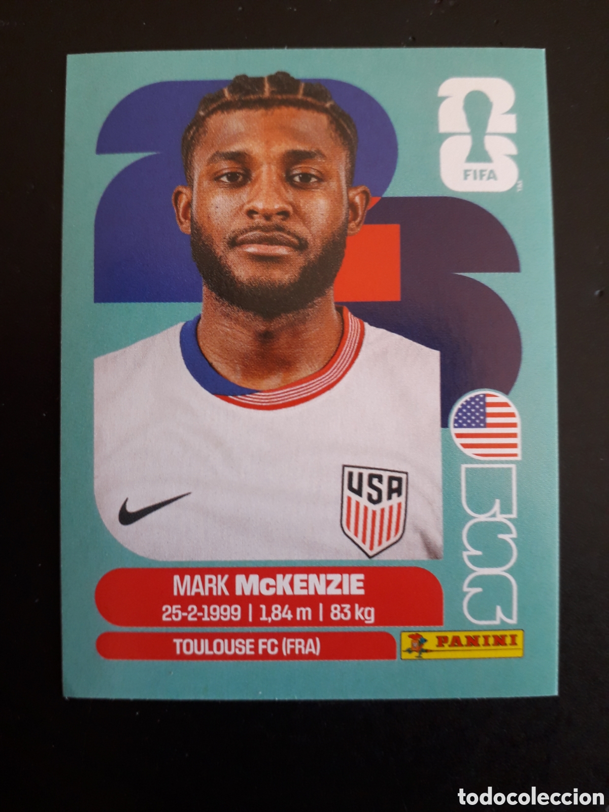 Figurine di Calcio: McKENZIE ESTADOS UNIDOS USA 5 MUNDIAL F&Uacute;TBOL 2026 FIFA WORLD CUP PANINI SIN PEGAR PEDIDO M&Iacute;NIMO 3&euro;.