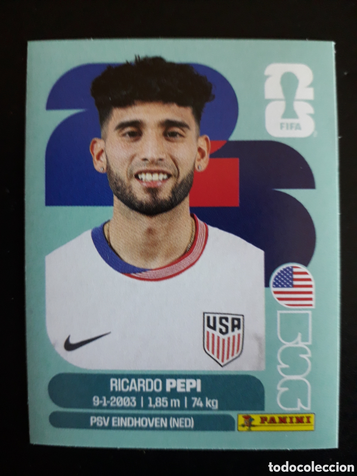 Figurine di Calcio: PEPI ESTADOS UNIDOS USA 18 MUNDIAL F&Uacute;TBOL 2026 FIFA WORLD CUP PANINI SIN PEGAR PEDIDO M&Iacute;NIMO 3&euro;