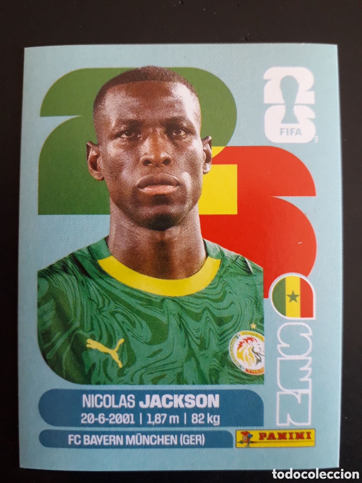 Figurine di Calcio: JACKSON SENEGAL SEN 19 MUNDIAL F&Uacute;TBOL 2026 FIFA WORLD CUP PANINI SIN PEGAR PEDIDO M&Iacute;NIMO 3&euro;
