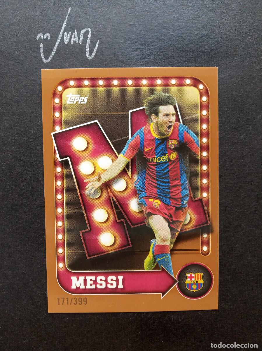 Cromos de f&uacute;tbol: N&ordm; 27 NAME LIGHTS NUMERADA #/399 MESSI BARCELONA ARGENTINA ⚽ TOPPS &reg; COLLECTOR TIN 2025 2026 25 26