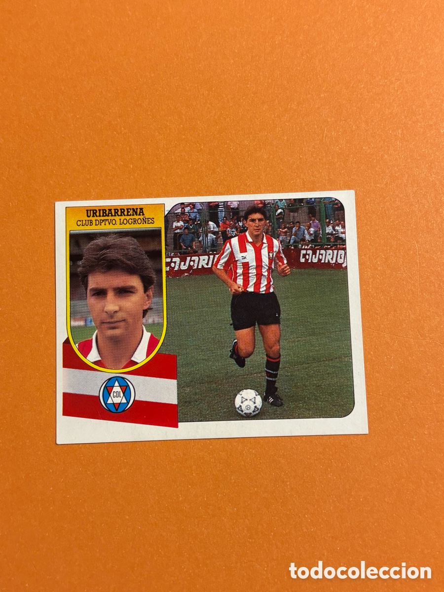 Cartes &agrave; collectionner de Football: Uribarrena Logro&ntilde;&eacute;s 91 92 &Uacute;ltimos Fichajes 35.Liga Este 1991 1992. Sin pegar. Carton.