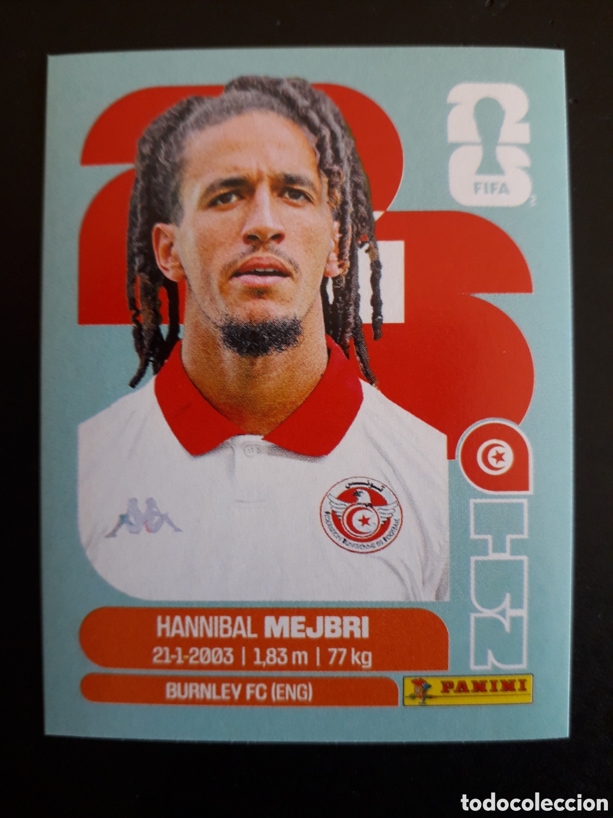 Figurine di Calcio: MEJBRI T&Uacute;NEZ TUN 14 MUNDIAL F&Uacute;TBOL 2026 FIFA WORLD CUP PANINI SIN PEGAR PEDIDO M&Iacute;NIMO 3&euro;.