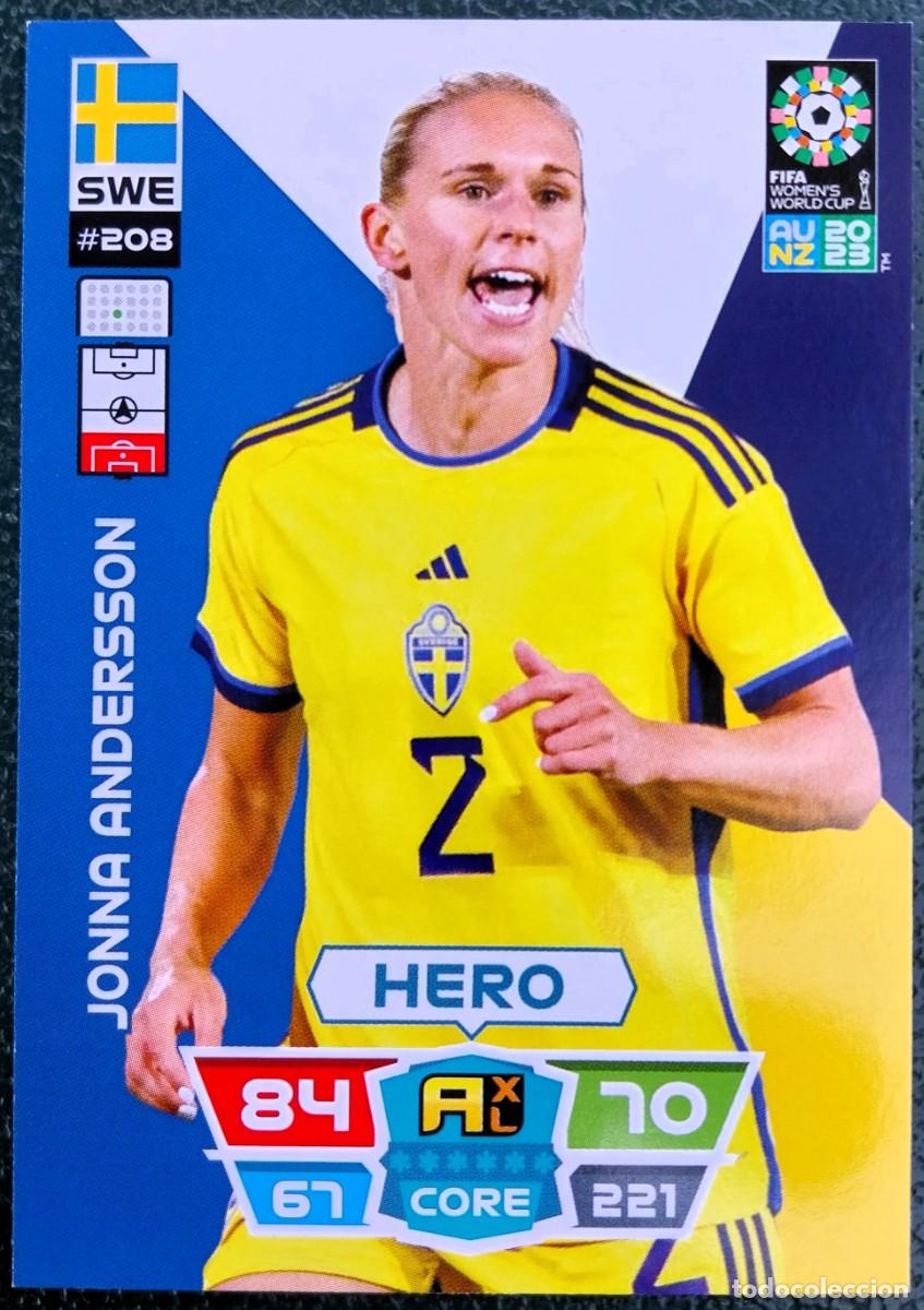 Cromos de f&uacute;tbol: 208 JONNA ANDERSSON SUECIA FICHAS ALBUM ADRENALYN FEMENINO MUNDIAL WOMEN'S WORLD AU NZ 2023
