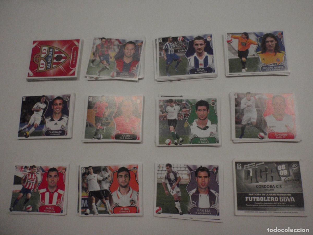 Football Stickers: Lote cromos f&uacute;tbol stickers 160 diferentes y sin pegar. Liga BBVA Ediciones ESTE 2008 2009. 08 09