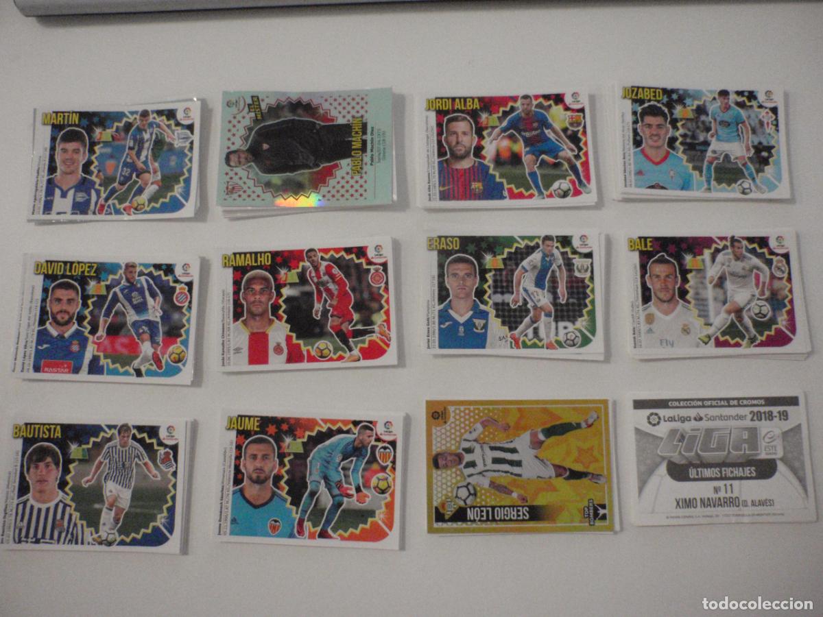 Football Stickers: Lote cromos f&uacute;tbol stickers 152 diferentes y sin pegar. Liga Ediciones ESTE 2018 2019. 18 19