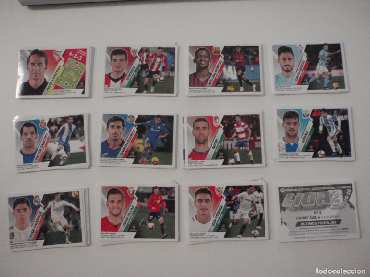 Football Stickers: Lote cromos f&uacute;tbol stickers 143 diferentes y sin pegar. Liga Ediciones ESTE 2019 2020. 19 20