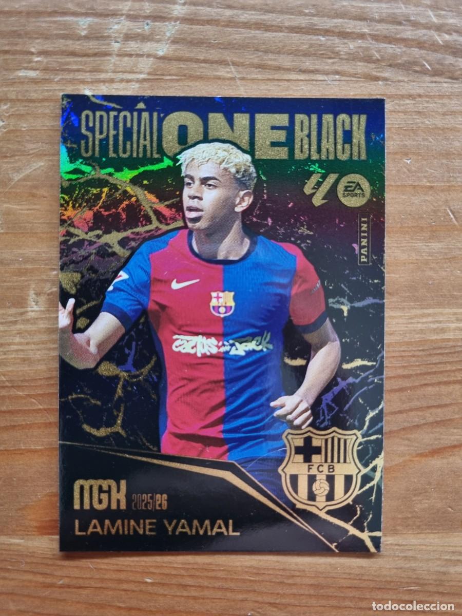 Cromos de f&uacute;tbol: LAMINE YAMAL (FC Barcelona) SPECIAL ONE BLACK. Liga 2025 2026 25 26 Megacracks (Panini)