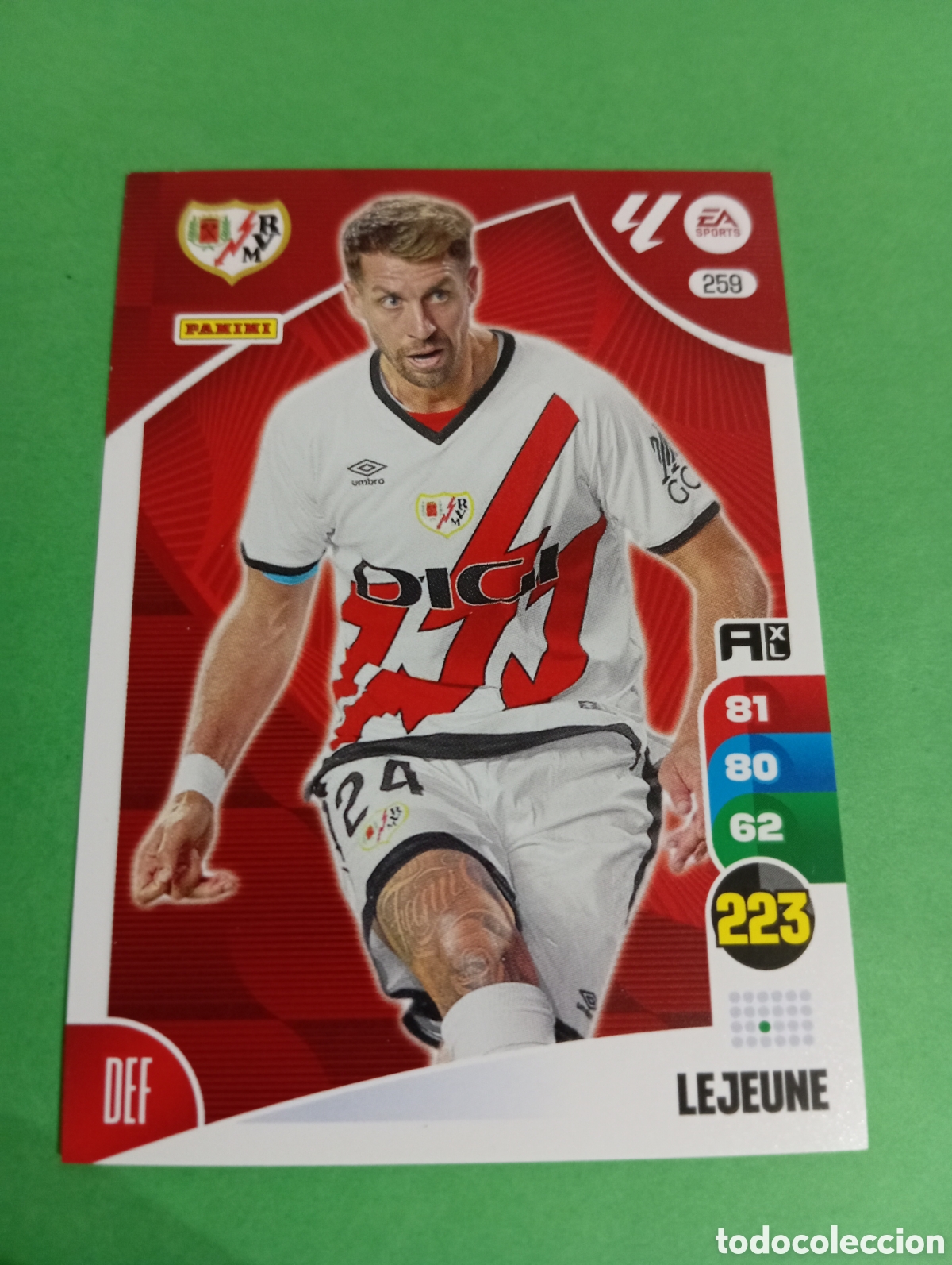 Cromos de f&uacute;tbol: Lejeune Rayo Vallecano n&deg;259 / PANINI ADRENALYN XL LA LIGA 2024/2025