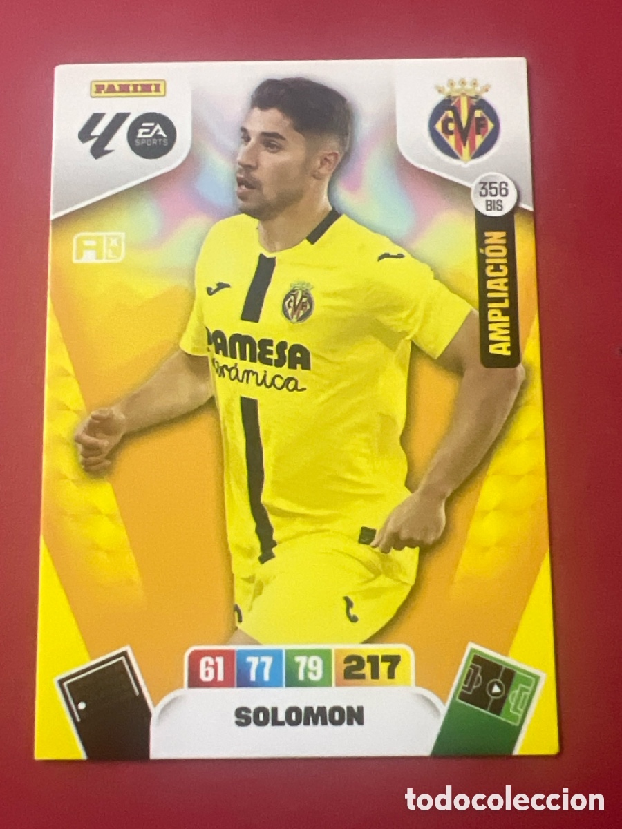 Cromos de f&uacute;tbol: C9204. 356 bis ampliaci&oacute;n Solomon Adrenalyn XL 25 26 Villarreal panini 2025 2026