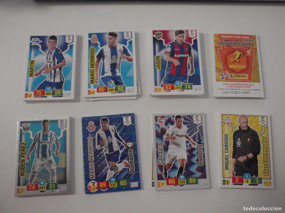 Cromos de f&uacute;tbol: LOTE 106 cromos cartas diferentes futbol. Trading cards ADRENALYN XL 2018 2019 PANINI. 18 19