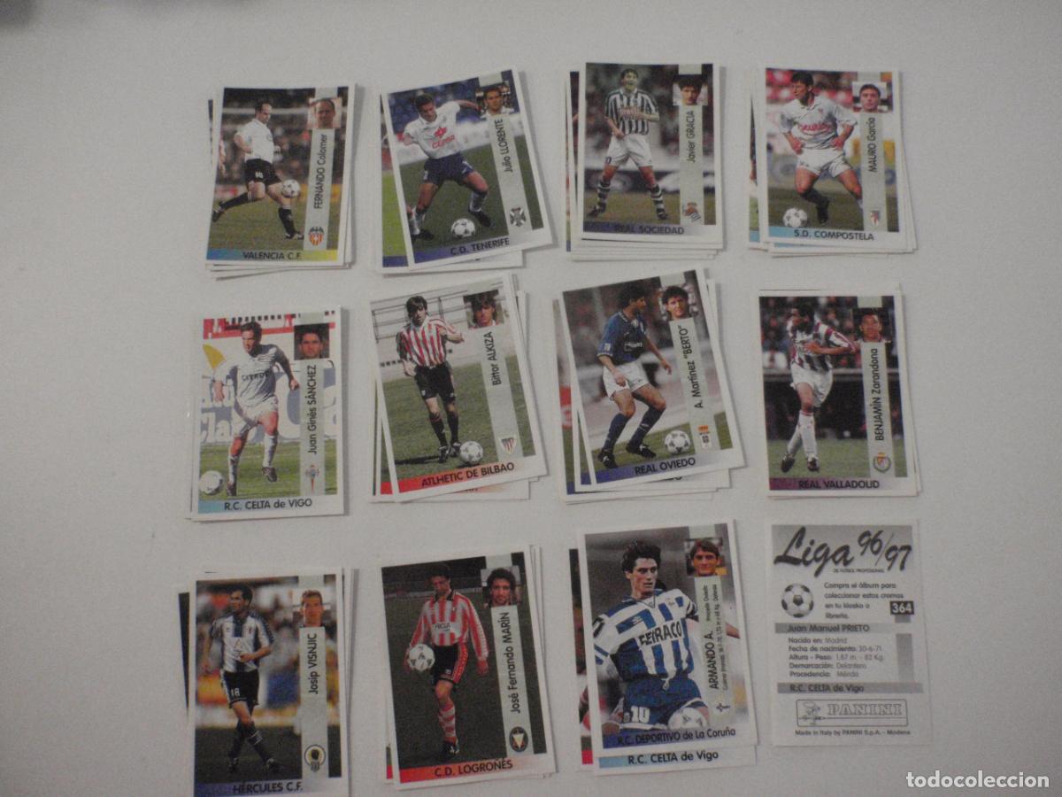 Cromos de f&uacute;tbol: Lote 60 cromos futbol stickers diferentes nunca pegados. LIGA 96/97 PANINI. 1996 1997