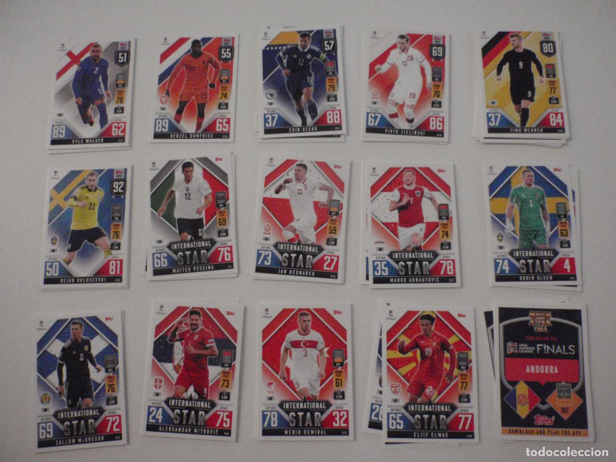 Cromos de Futebol: Lote 71 cromos Road to Finals UEFA Nations League 2022 Trading Card MATCH ATTAX 101 TOPPS