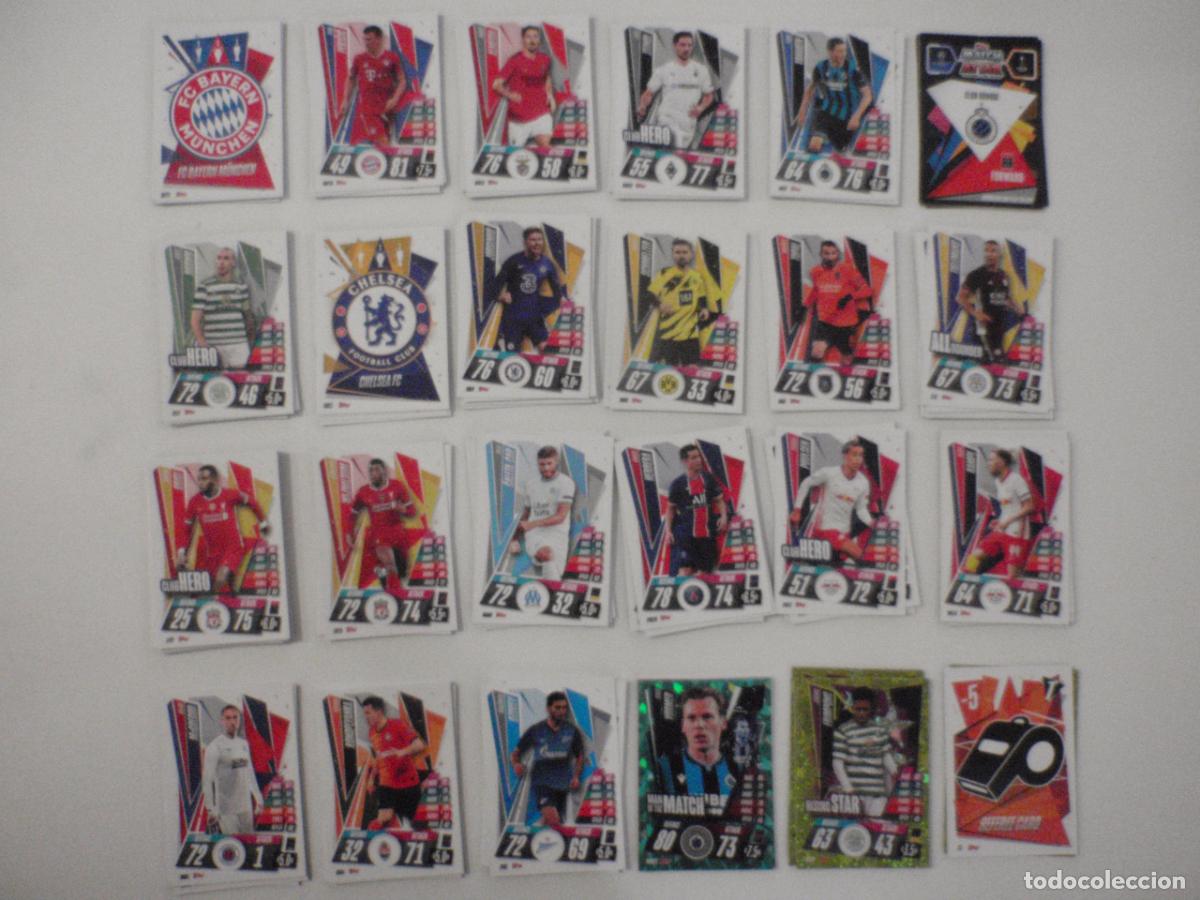 Cromos de f&uacute;tbol: LOTE 139 Cromos diferentes UEFA CHAMPIONS LEAGUE 2020 2021 TRADING CARDS TOPPS MATCH ATTAX 20 21