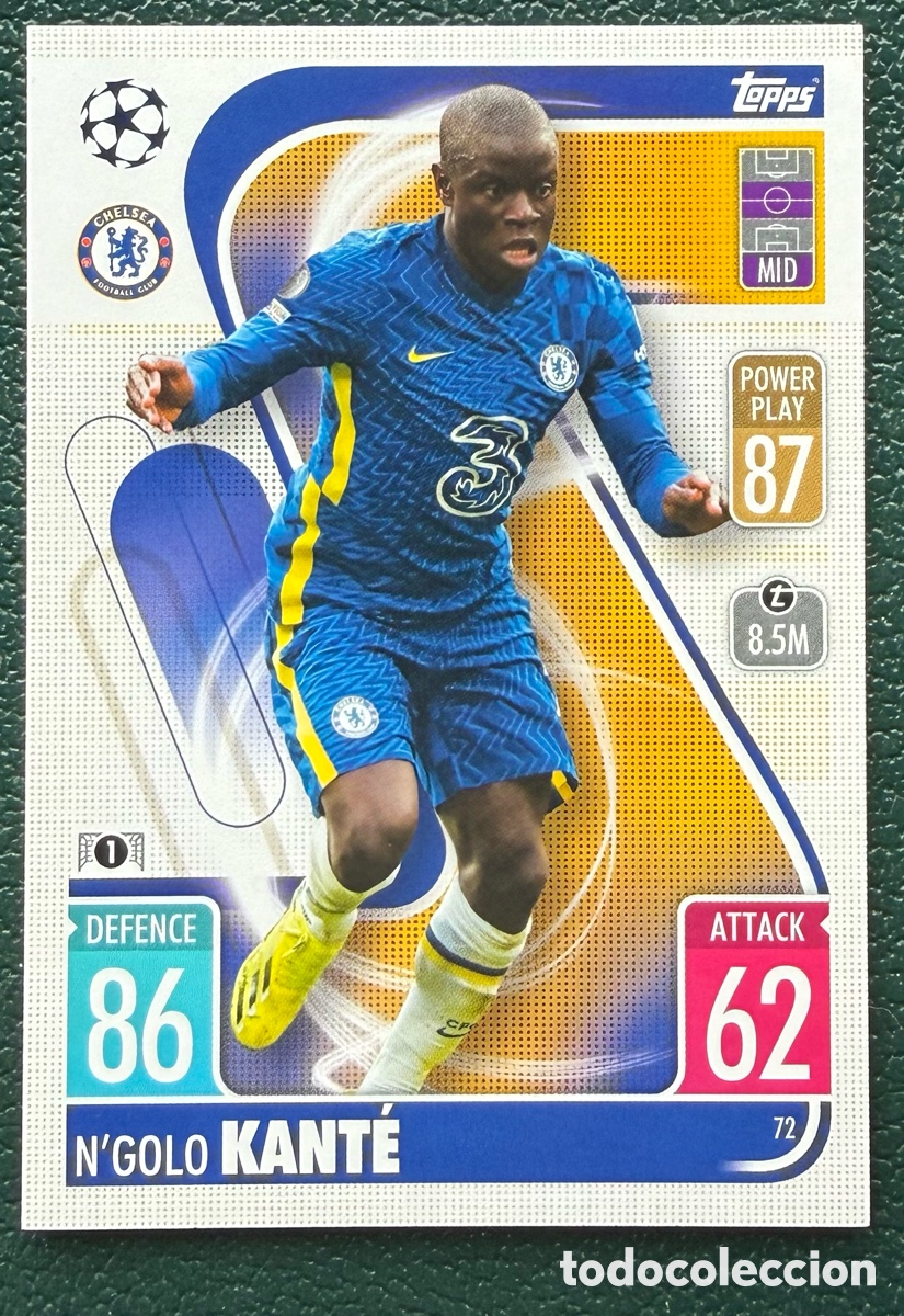 Figurine di Calcio: 72 N'GOLO KANTE CHELSEA FC FICHAS MATCH ATTAX CHAMPIONS TOPPS 2021 2022 21 22