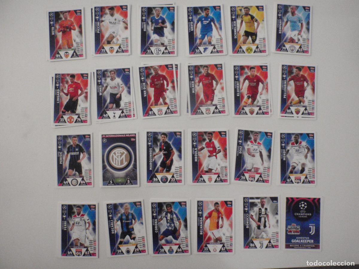 Cromos de f&uacute;tbol: LOTE 104 Cromos diferentes UEFA CHAMPIONS LEAGUE 2018 2019 TRADING CARDS TOPPS MATCH ATTAX 18 19