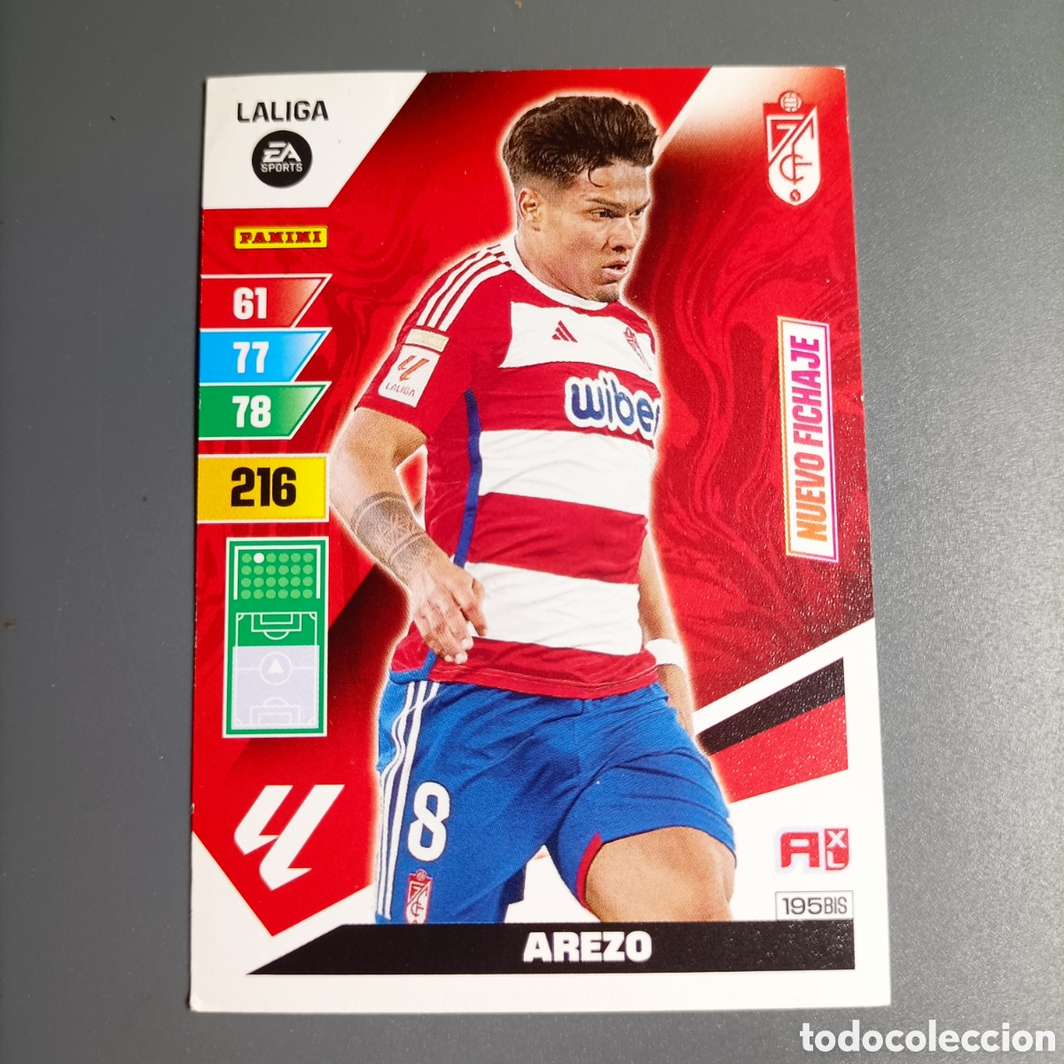 Football Stickers: ADRENALYN. LIGA 2023-2024 (GRANADA) №195 BIS. AREZO / NUEVO FICHAJE